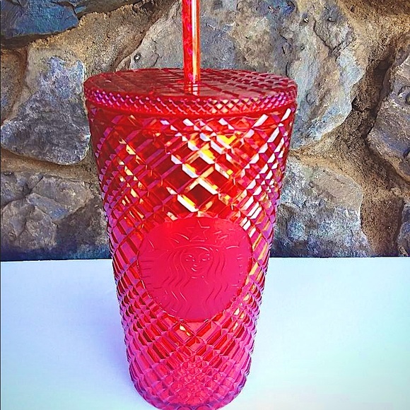 ❤️New Starbucks Jewel Diamond bling Red❣️studded Cold Cup❤️ - Picture 5 of 7